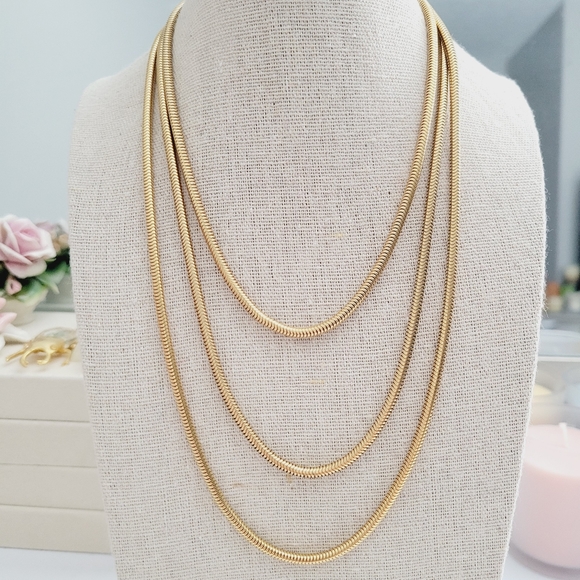 Monet Jewelry - VINTAGE Monet snake chain long necklace